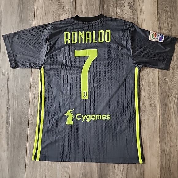 Adidas Juventus 2018-19 #7 Ronaldo UEFA Champions League 3rd Jersey Men's Sz M - Picture 3 of 4